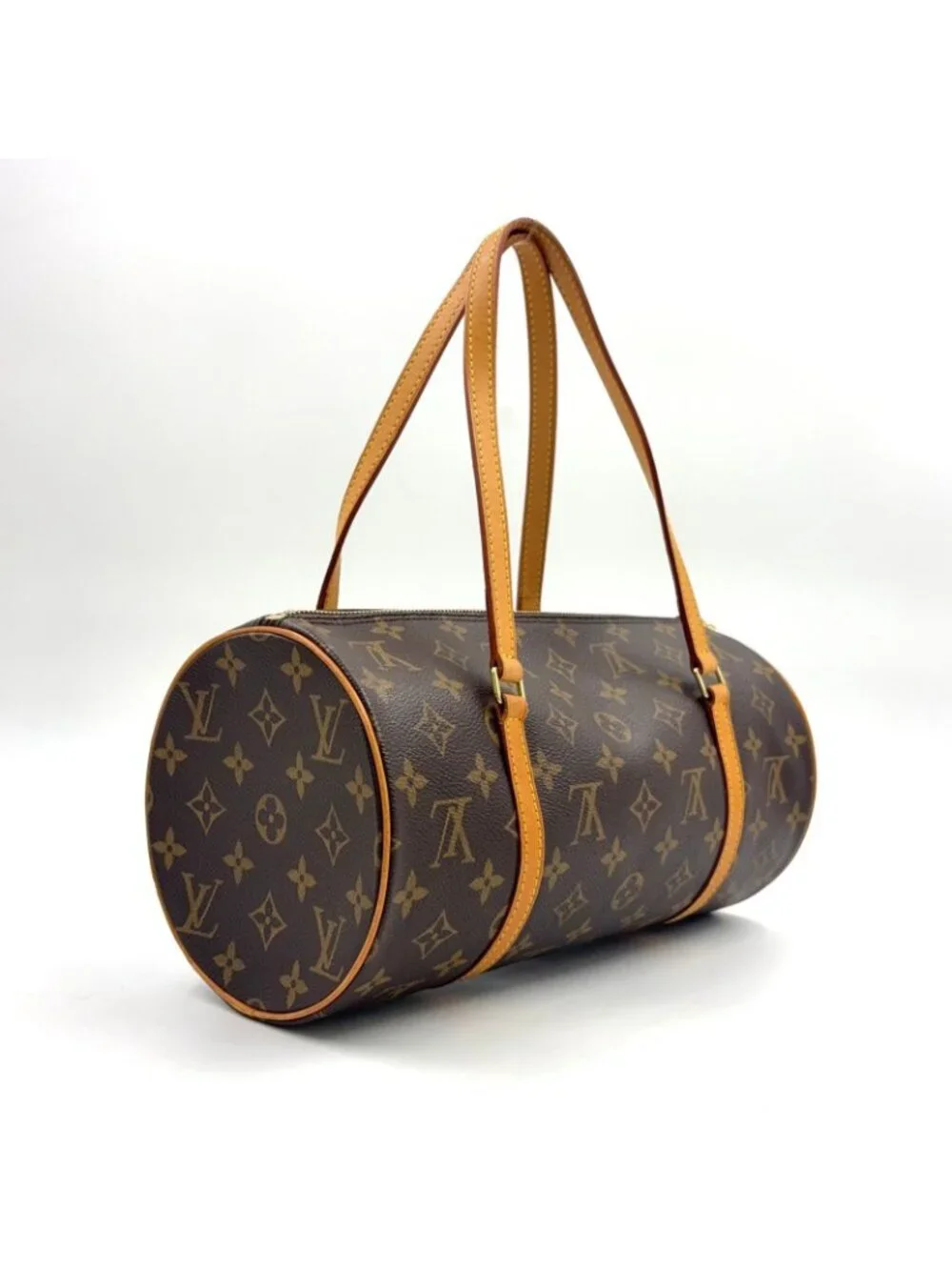 Louis Vuitton Papillon 30 Monogram Leather Brown Light Handbag Gold